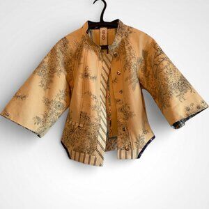 Kenzo vintage toile/multi print canvas Jacket Size 36